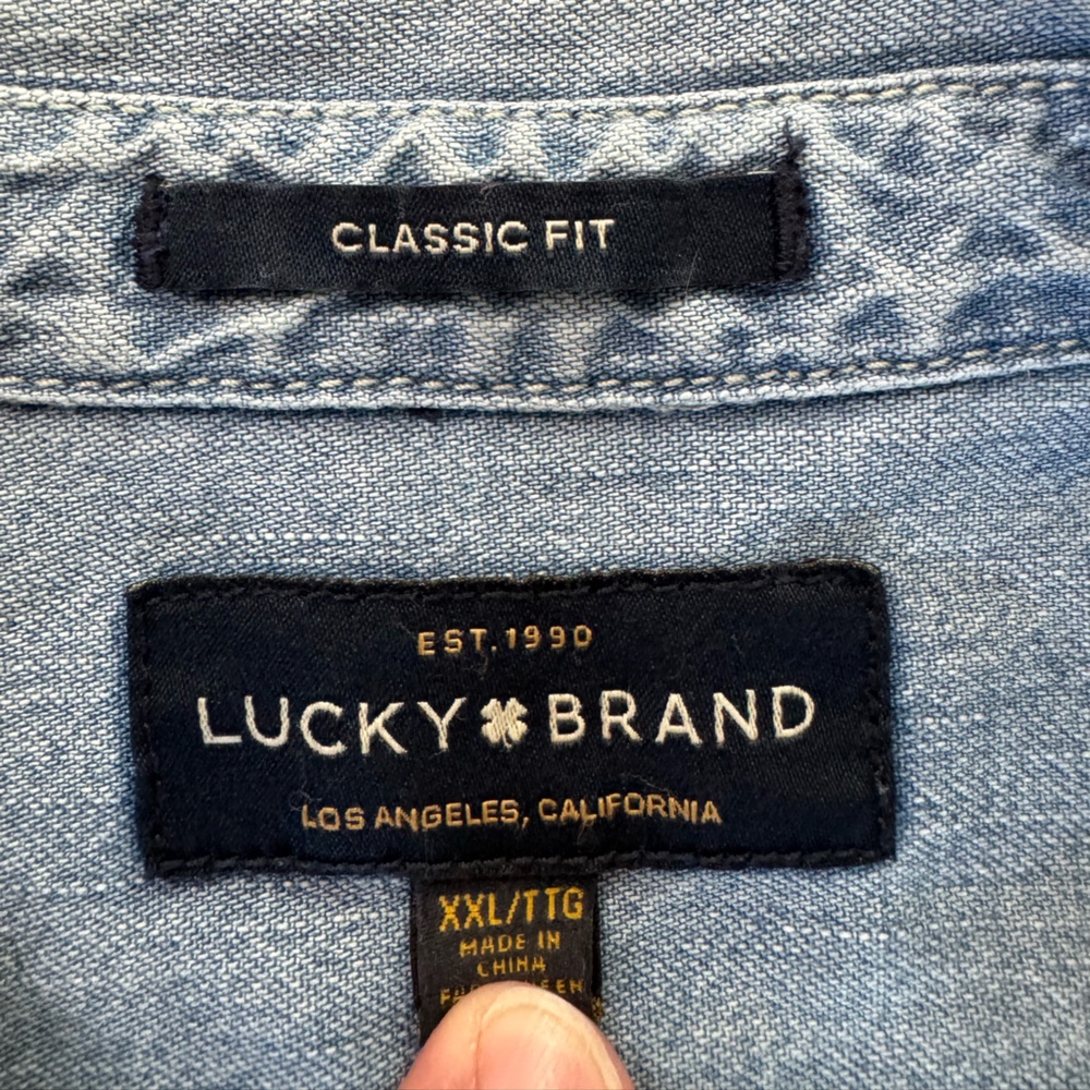 Lucky Brand Light Blue denim Button Down Shirt - Picture 2 of 3